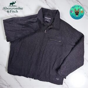 Abercrombie & Fitch Mens Gray Wool‎ Blend Full Zip Jacket Quality Article XL